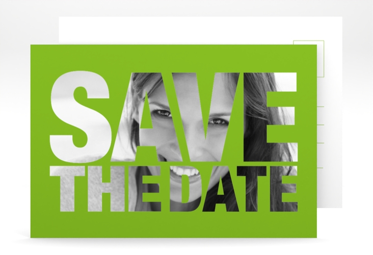 Save the Date-Postkarte Geburtstag Numbers A6 Postkarte gruen