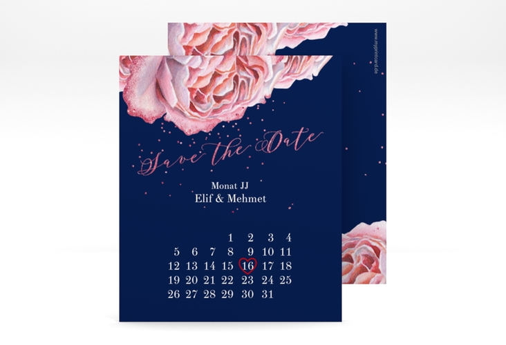 Save the Date-Kalenderblatt Cherie Kalenderblatt-Karte rosa hochglanz