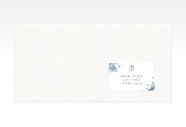 Empfängeretikett Hochzeit Steuerrad 63,5 x 38,1 mm blau in maritimen Blautönen