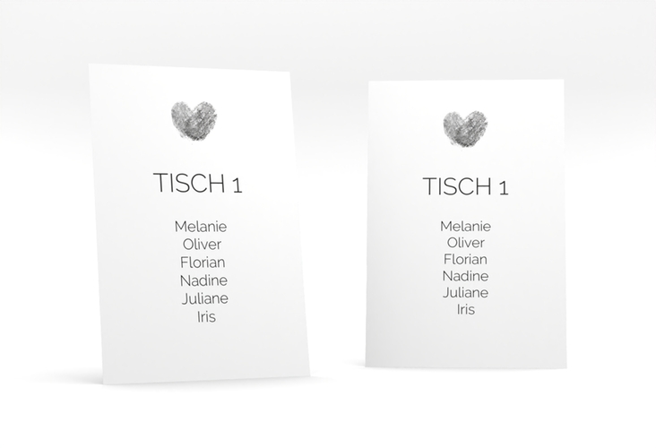 Tischaufsteller Hochzeit Fingerprint Tischaufsteller schwarz schlicht mit Fingerabdruck-Motiv