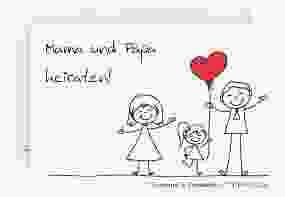 Save the Date-Karte "Familia" A6 quer weiss