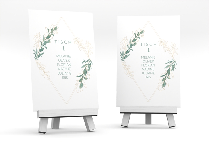 Tischaufsteller Hochzeit Verde Tischaufsteller weiss