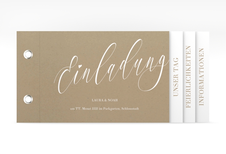 Hochzeitseinladung Kalligrafie Booklet