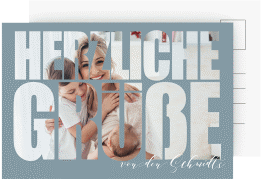 Foto-Postkarte Hinwendung A6 Postkarte blau