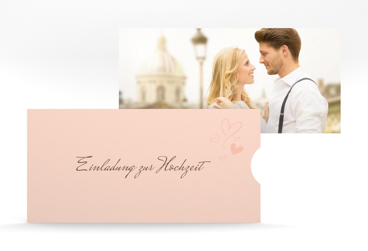 Hochzeitseinladung Purity Einsteckkarte apricot