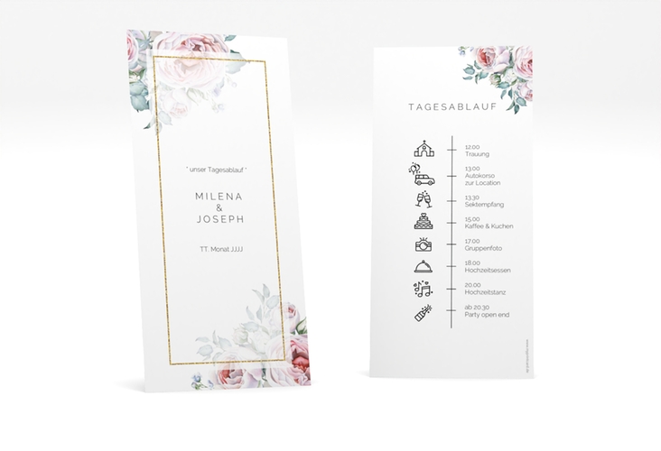 Tagesablauf Hochzeit Embrace lange Karte hoch