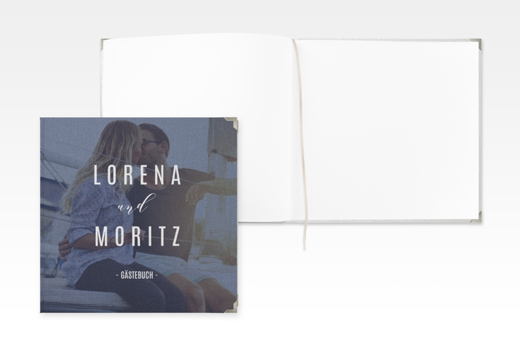 Gästebuch Selection Hochzeit Memory Leinen-Hardcover blau