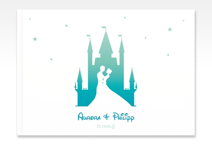 Gästebuch A4 quer Castle A4 quer, Hardcover tuerkis