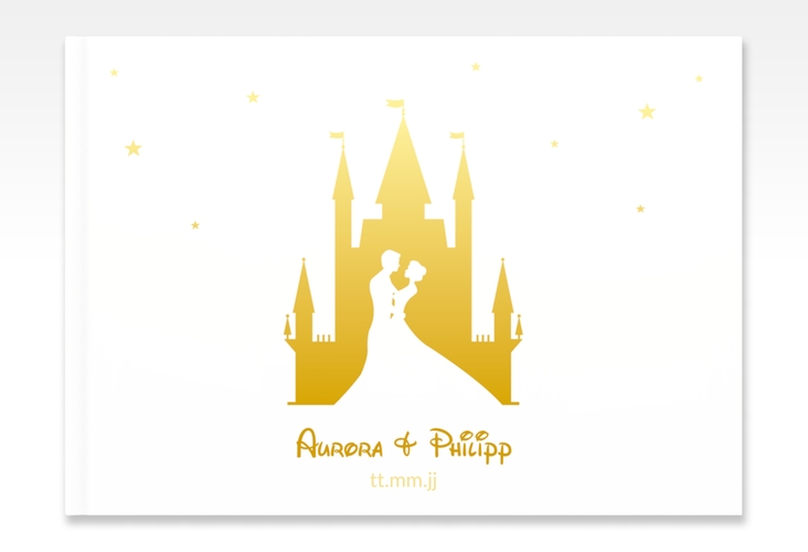 Gästebuch A4 quer Castle A4 quer, Hardcover gold
