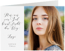 Danksagung Jugendweihe Pureness A6 Klappkarte quer weiss