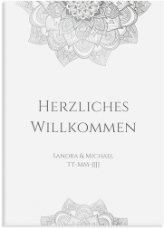 Klick: Details zu Willkommensschild Hochzeit "Delight" anzeigen Willkommensschild Hochzeit Delight 50 x 70 cm Leinwand grau