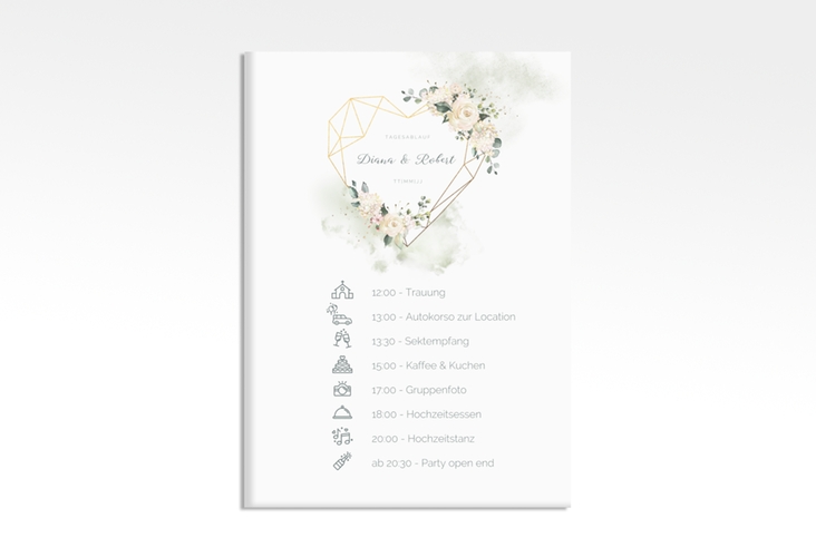 Tagesablauf Leinwand Hochzeit Adore 50 x 70 cm Leinwand gruen