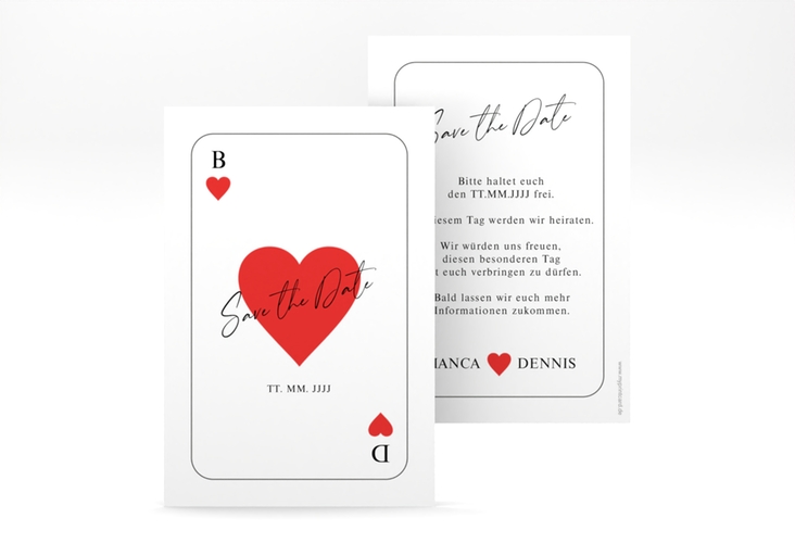 Save the Date-Karte Kartenspiel A6 Karte hoch weiss
