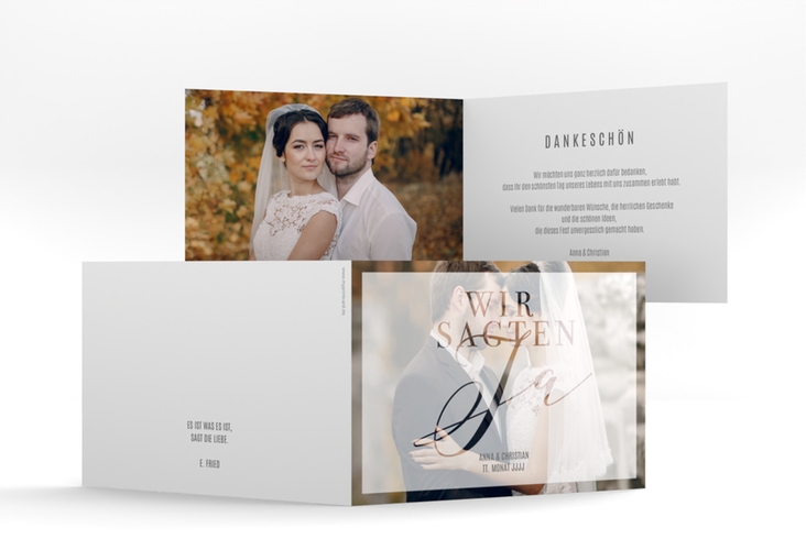 Danksagungskarte Hochzeit Amazing A6 Klappkarte quer hochglanz