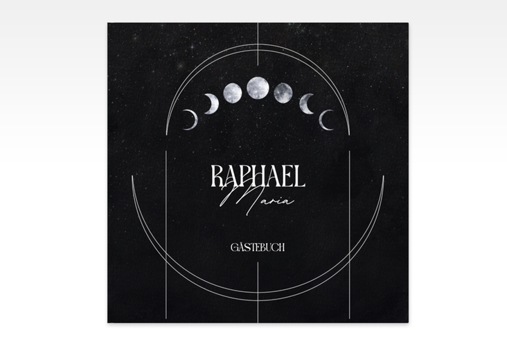 Gästebuch Creation Mondphase 20 x 20 cm, Hardcover schwarz