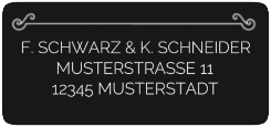 Klick: Details zu Absenderetikett Hochzeit "Bones" anzeigen Absenderetikett Hochzeit "Bones" 45,7 x 21,2 mm