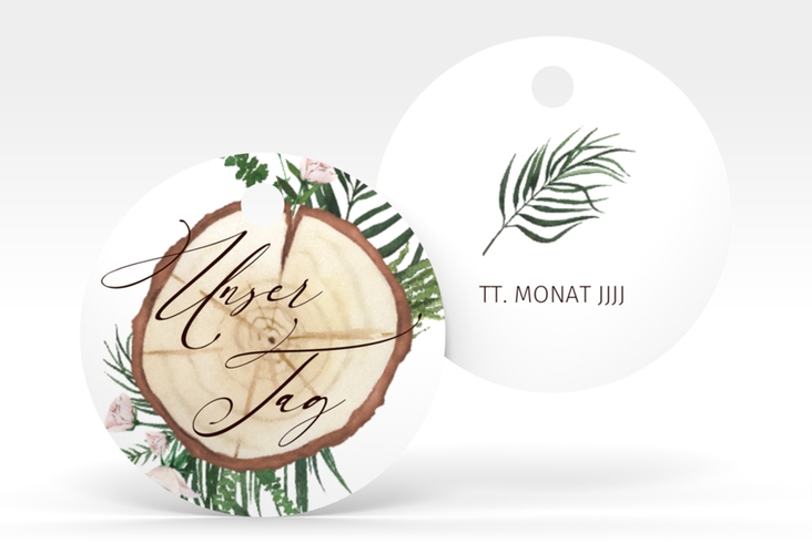 Geschenkanhänger Hochzeit Woodland Geschenkanhänger, rund