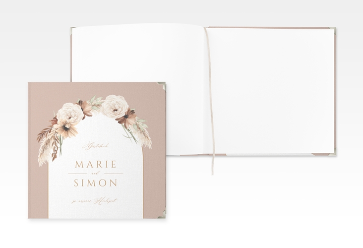 Gästebuch Selection Hochzeit Blumenbogen Leinen-Hardcover rosa