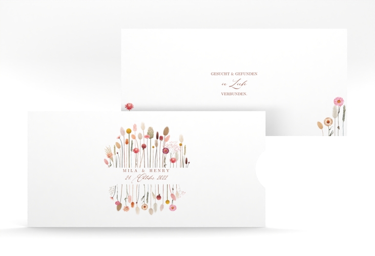 Hochzeitseinladung Driedflower Einsteckkarte weiss