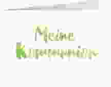 Kommunionseinladung Flora A6 Klappkarte quer gruen