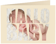 Geburtskarte Wunderlich A6 Klappkarte quer beige