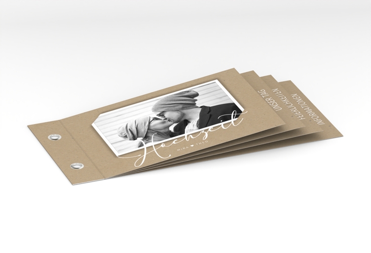 Hochzeitseinladung Crafty Booklet Kraftpapier