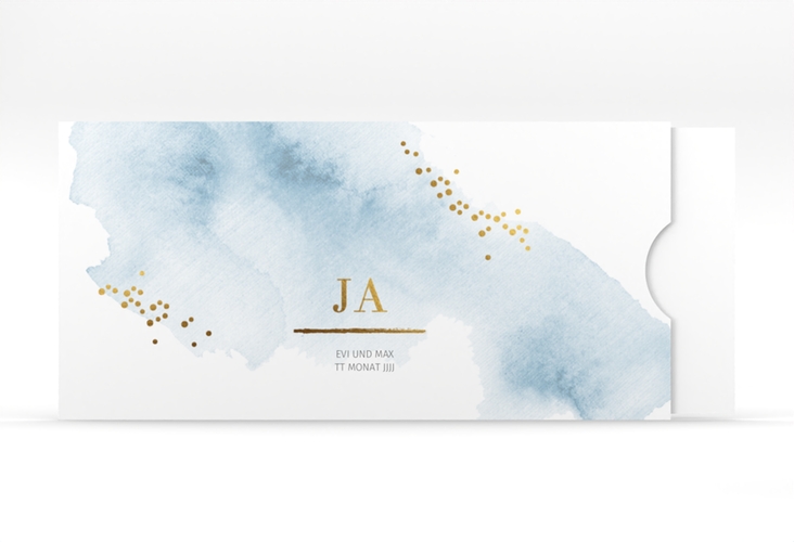 Hochzeitseinladung Pastell Einsteckkarte blau