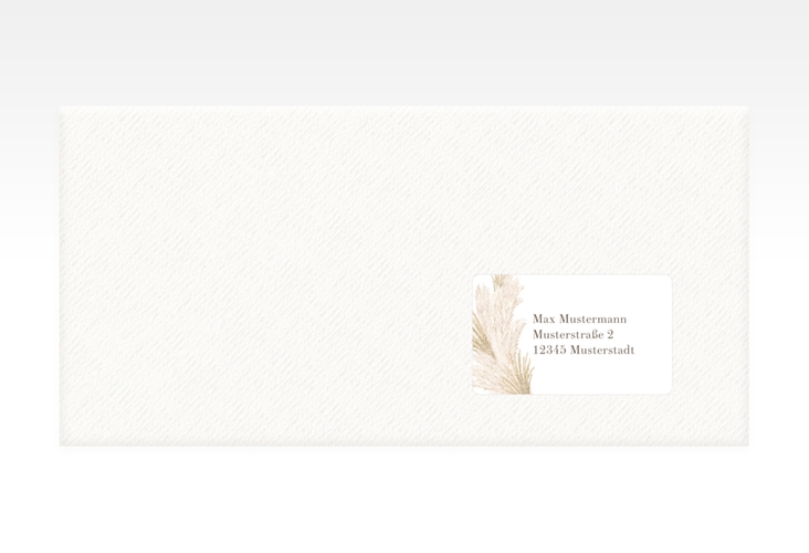 Empfängeretikett Hochzeit Pumila 63,5 x 38,1 mm weiss