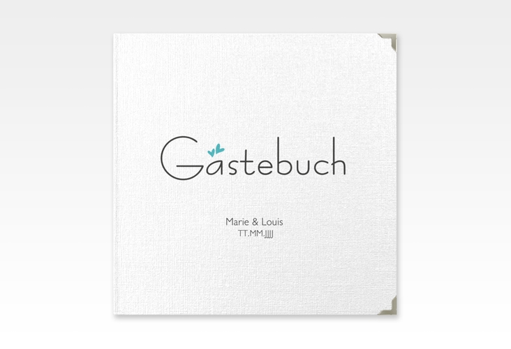 Gästebuch Selection Hochzeit Twohearts Leinen-Hardcover tuerkis