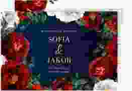 Antwortkarte Hochzeit Florista A6 Postkarte blau