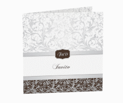 Klick: Details zu Inviti matrimonio collezione Latina anzeigen Inviti matrimonio collezione Latina Quadratische Klappkarte marrone