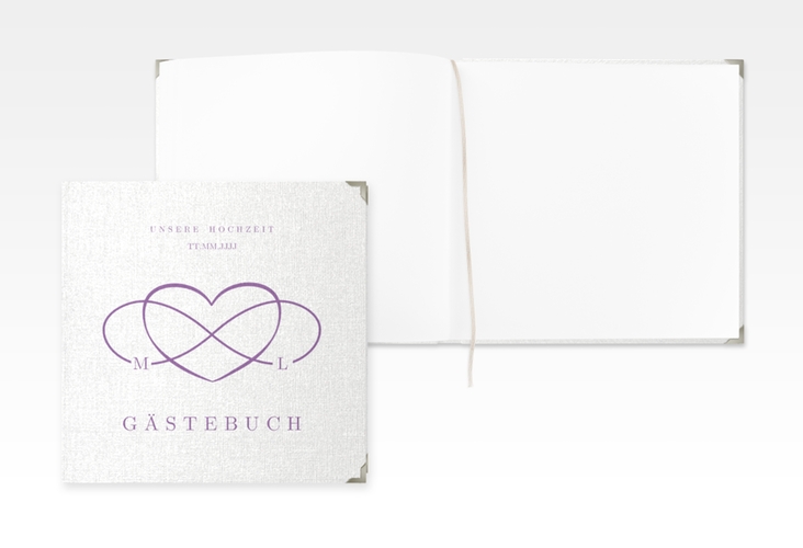 Gästebuch Selection Hochzeit Infinity Leinen-Hardcover lila