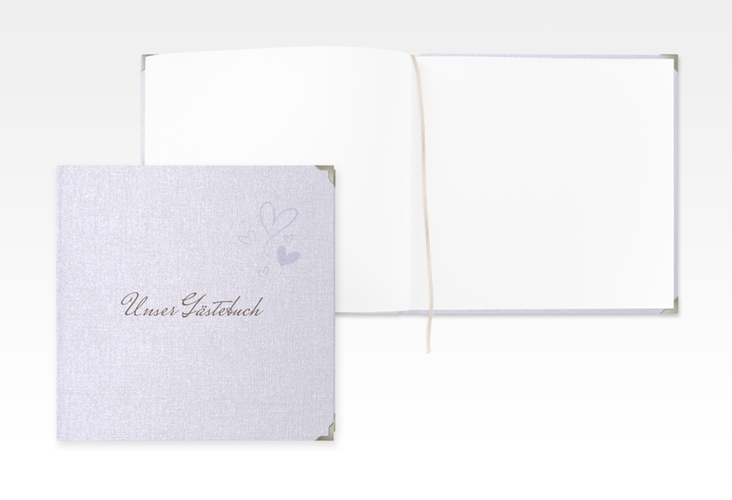 Gästebuch Selection Hochzeit Purity Leinen-Hardcover flieder