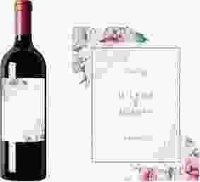 Weinetikett zur Hochzeit "Embrace" Etikett Weinflasche 4er Set weiss