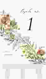 Tischnummer Hochzeit Wildfang Tischaufsteller weiss mit getrockneten Wiesenblumen
