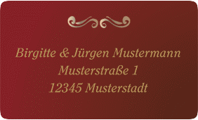 Empfängeretikett Hochzeit "Goldene Hochzeit"