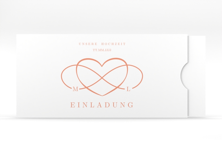Hochzeitseinladung Infinity Einsteckkarte apricot