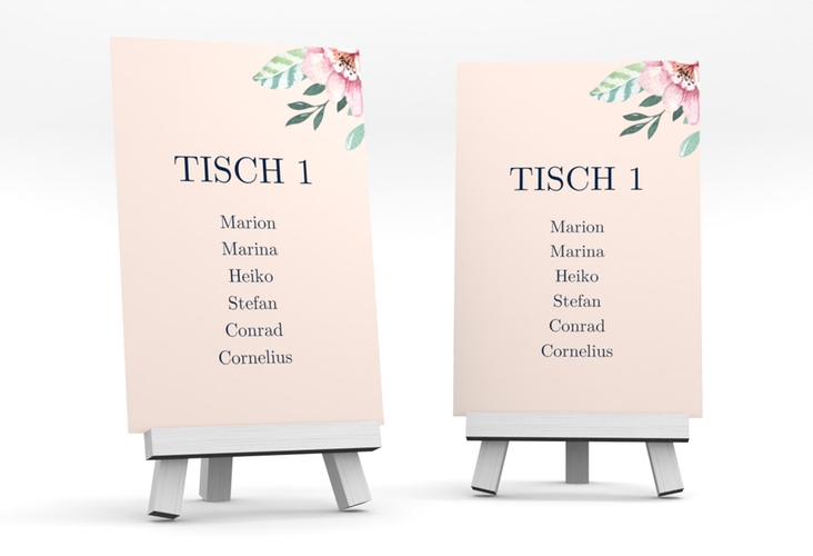 Tischaufsteller Hochzeit Blooming Tischaufsteller rosa