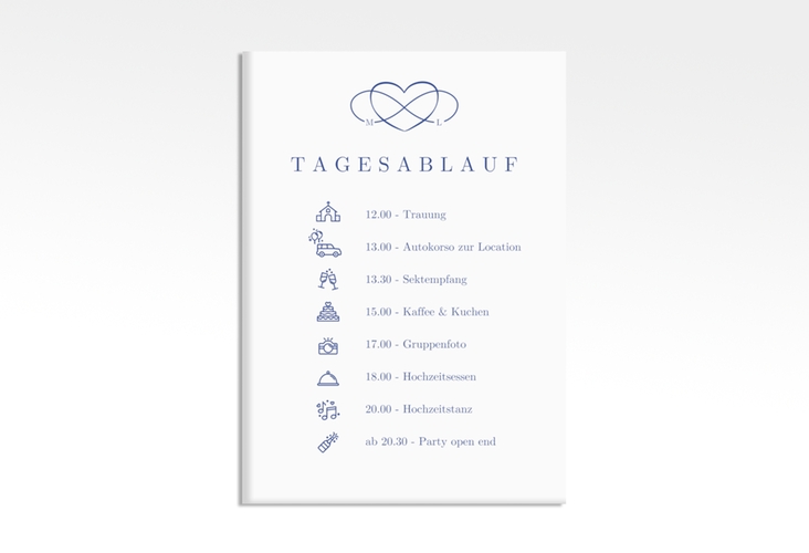 Tagesablauf Leinwand Hochzeit Infinity 50 x 70 cm Leinwand