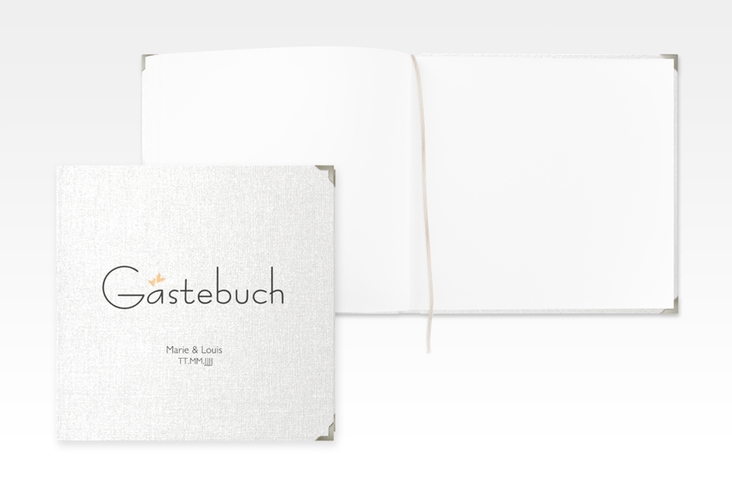 Gästebuch Selection Hochzeit Twohearts Leinen-Hardcover beige