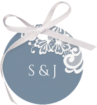 Klick: Details zu Geschenkanhänger Hochzeit "Vintage" anzeigen Geschenkanhänger Hochzeit Vintage Geschenkanhänger, rund blau mit floraler Spitze