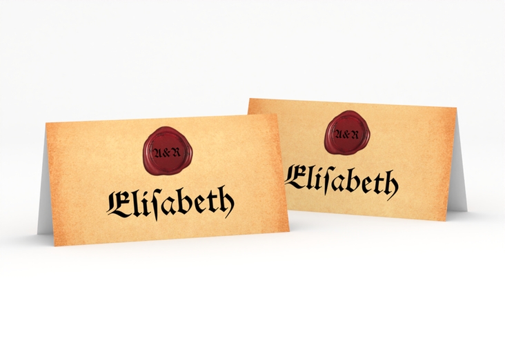 Tischkarte Hochzeit Mittelalter Tischkarten beige
