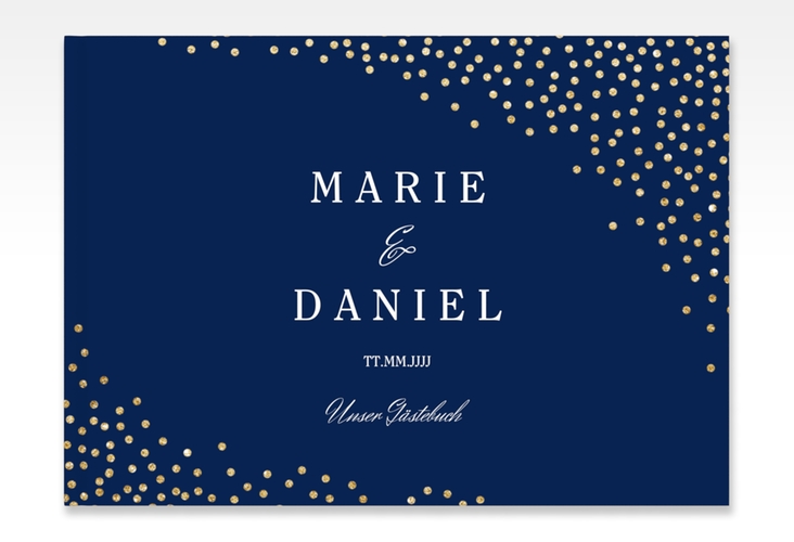 Gästebuch A4 quer Glitter A4 quer, Hardcover blau