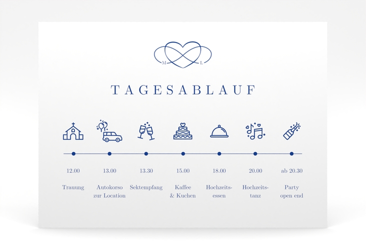 Tagesablauf Poster Hochzeit Infinity 70 x 50 cm Poster