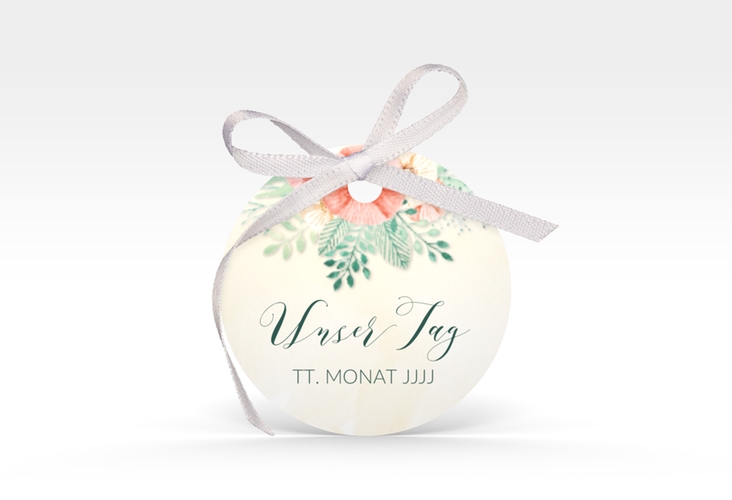 Geschenkanhänger Hochzeit Surfinia Geschenkanhänger, rund apricot