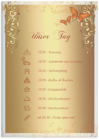 Klick: Details zu Tagesablauf Leinwand Hochzeit "Toulouse" anzeigen Tagesablauf Leinwand Hochzeit "Toulouse" 50 x 70 cm Leinwand rot