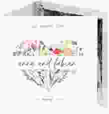 Dankeskarte Hochzeit Wildblumenherz quadr. Doppel-Klappkarte bunt