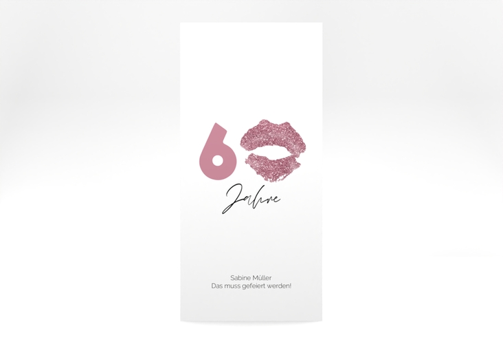 Einladung 60. Geburtstag Kiss lange Karte hoch