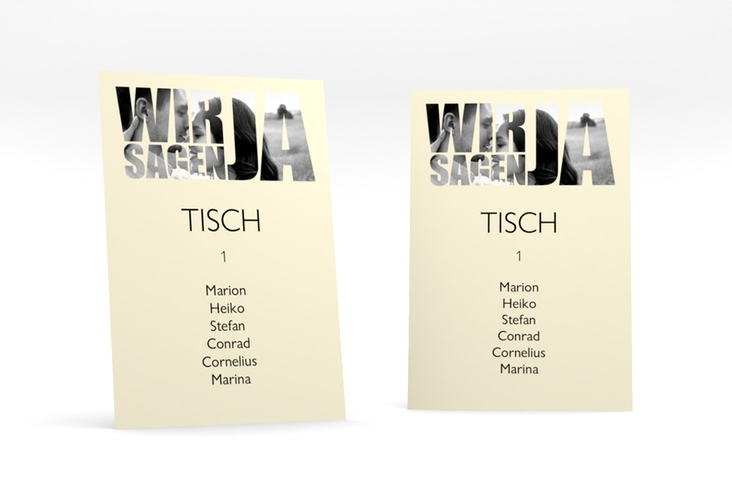 Tischaufsteller Hochzeit Letters Tischaufsteller beige hochglanz
