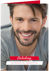Einladung 40. Geburtstag Happy A6 Klappkarte hoch rot